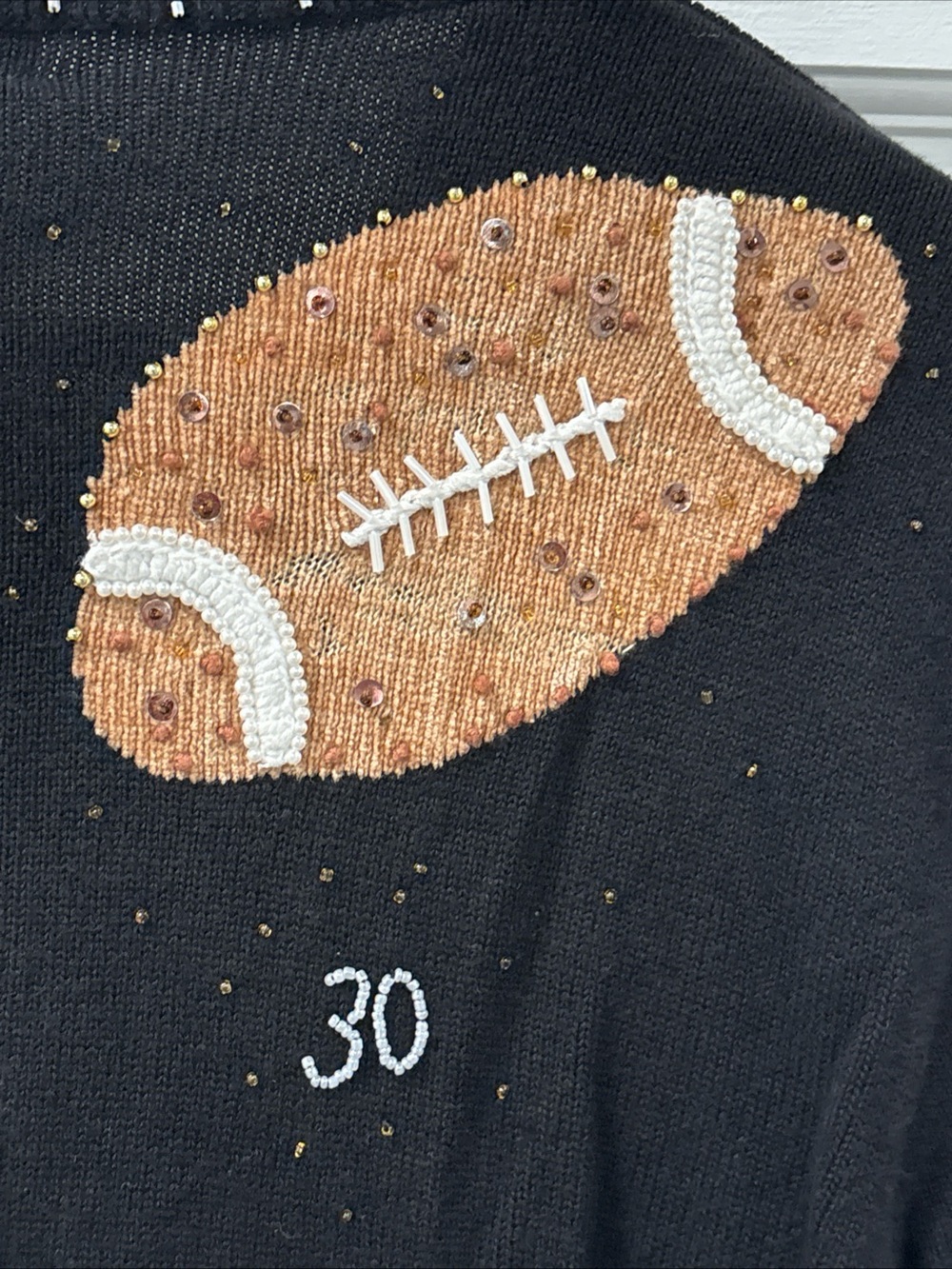 Berek Women’s Vintage Full Zip Sweater Size XL Beaded Football Gameday EUC - Picture 7 of 10